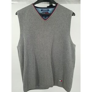 Tommy Hilfiger Mens Golf Vest Size Medium Gray‎ Cotton Knit
